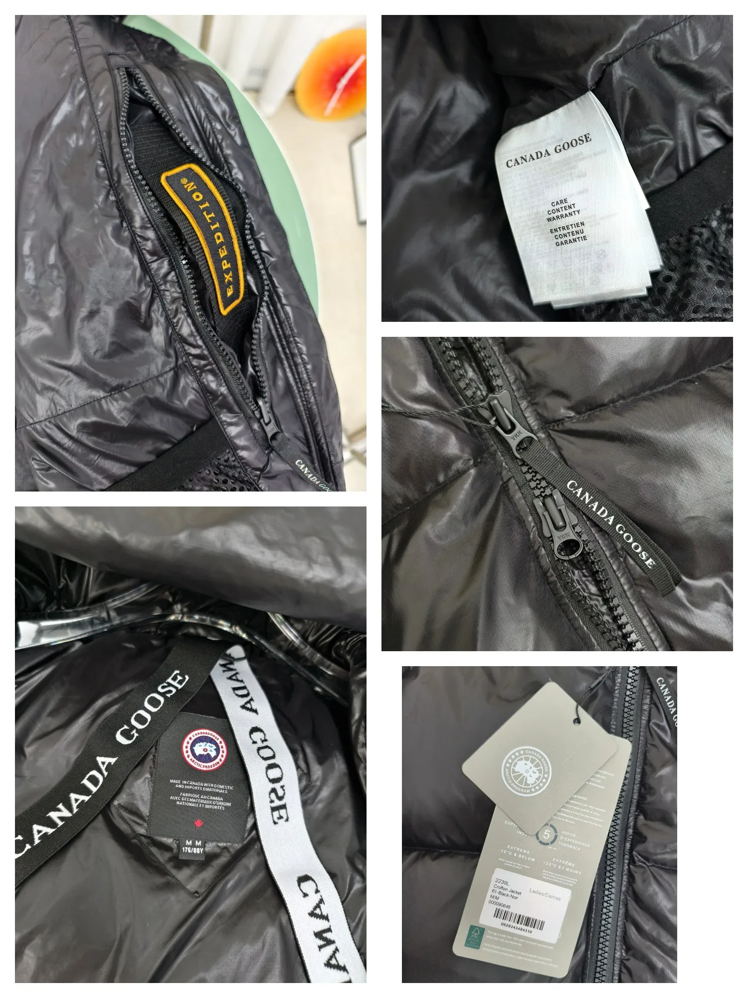 P940 ————2239L women's model (high version) Canada goose Cypress down jacket The new model of the Cypress series makes you stand out. This down jacket is an ideal winter piece. This style is filled with white duck down. Featuring a thin, channel-filled construction with lightweight fabrics and trim, it feels lightweight and adds warmth. The chin-protecting suede knit stand-up collar is soft and adds comfort. An adjustable down hood with cord closure adds warmth and protection against the elements. The back is designed with the iconic double-stripe black reflective decorative stripes to make you more visible in dim environments. The inner layer has removable elastic straps, making the jacket easy to carry on the shoulder and hands-free. Side zipper gusset dries and breathes when moving. Color: black with red label, silver birch Size: XS-2XL